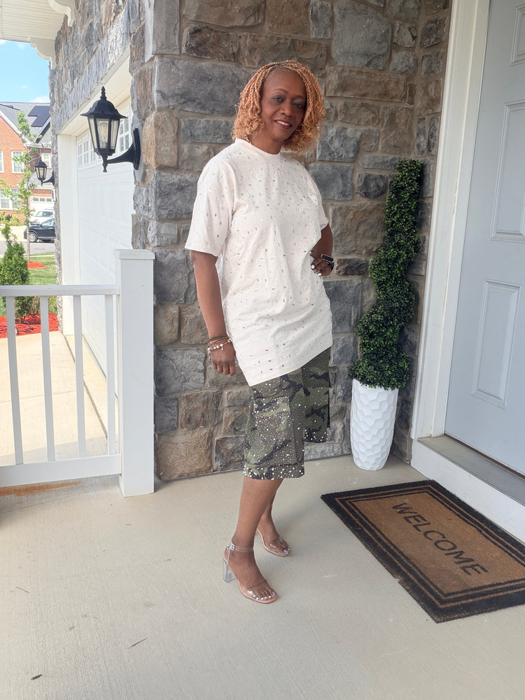 Tan and Bling tunic top