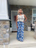 Floral etched 2 piece denim set.