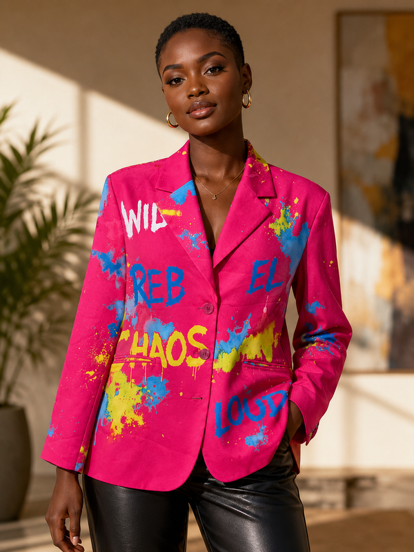 Rebel Chaos Graphic Blazer