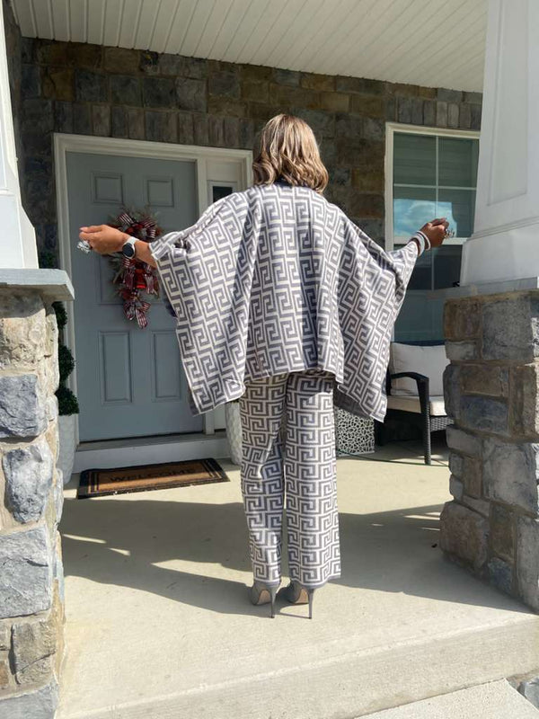 Grayed out Shawl 2 piece Set