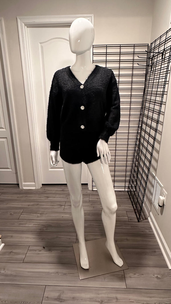 Soft and cuddly black short 3 piece set