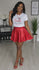 Faux Leather Skater Skirt