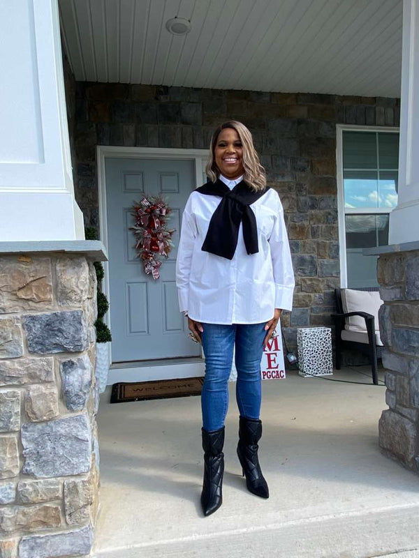 Faux Preppy sweater wrap look 2025edition