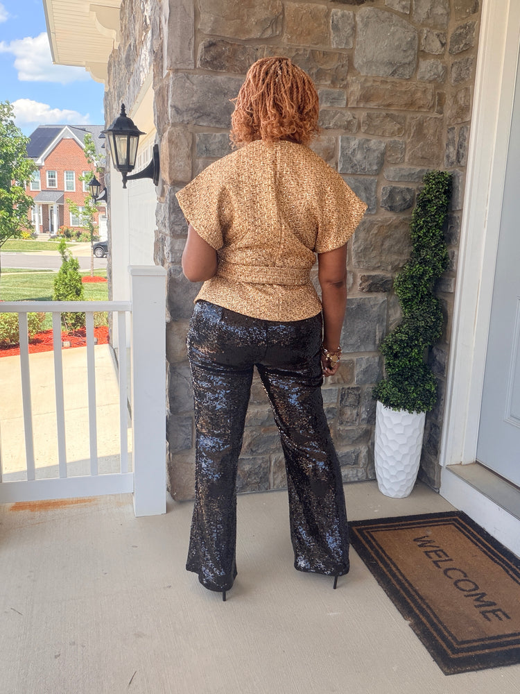 Gold belted top/vest