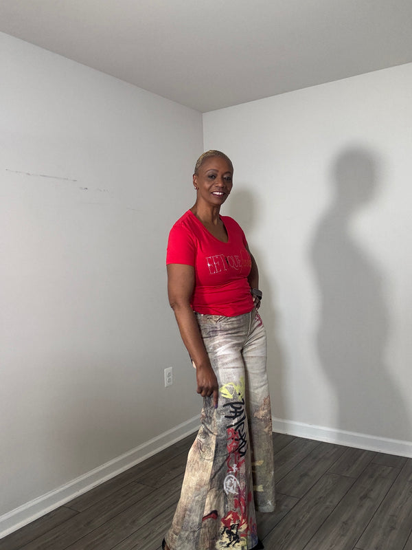 Graffiti Bell Bottom Jeans