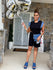 Denim etched short sets