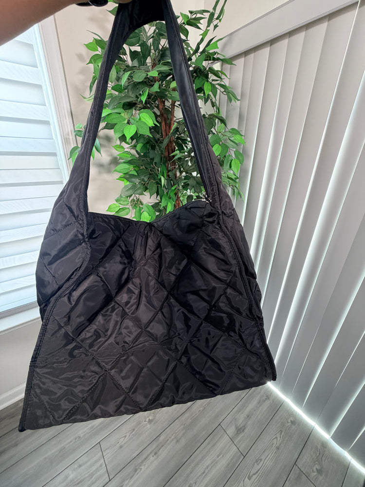 Oversized Black Quilted Bag