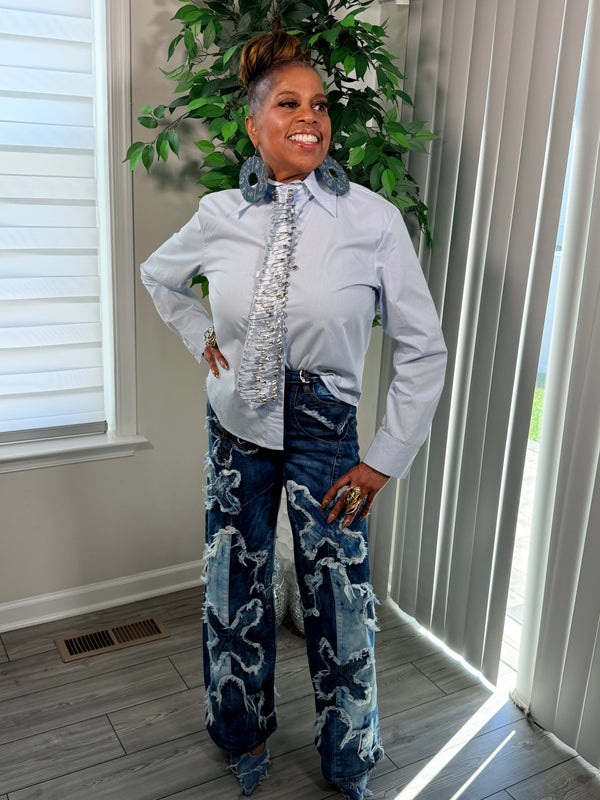 Safety pin necktie top