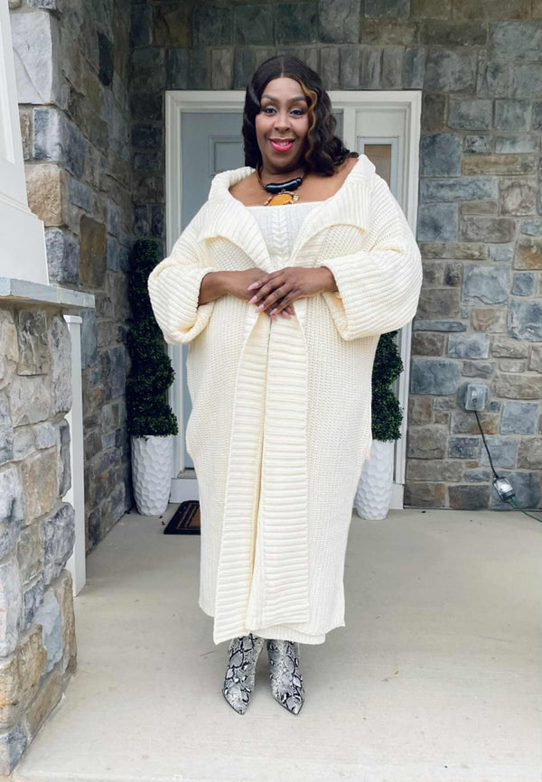 White Out Cardigan and Dress set