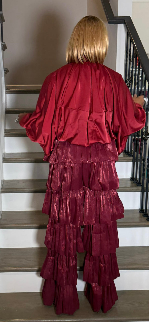 Silk Bell Zip-Up Top