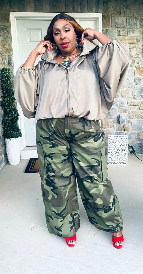 Silk Bell Zip-Up Top