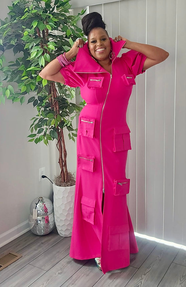 Sisters United Dress in Pink with Short Sleeves