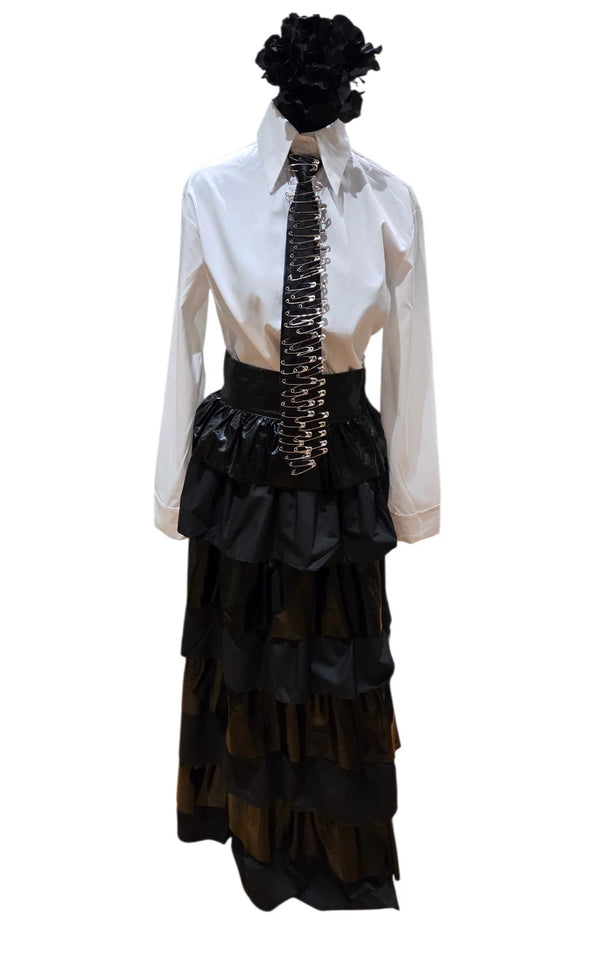 Safety pin necktie top