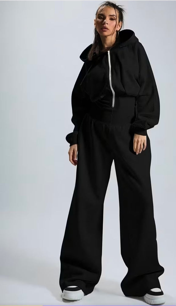 Sweat Zip-up Jumpsuit