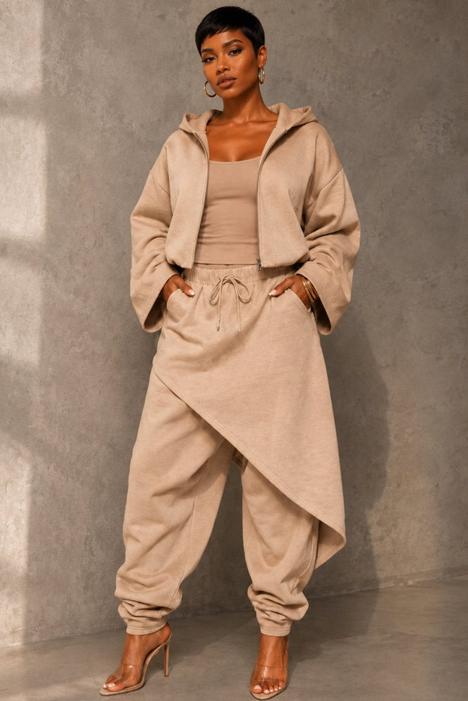Too cool for school crop jacket sweatsuit