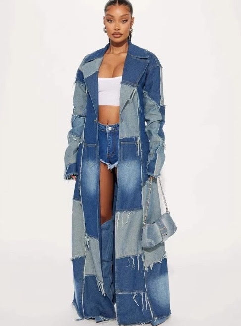 Don’t talk too loud denim trenchcoat