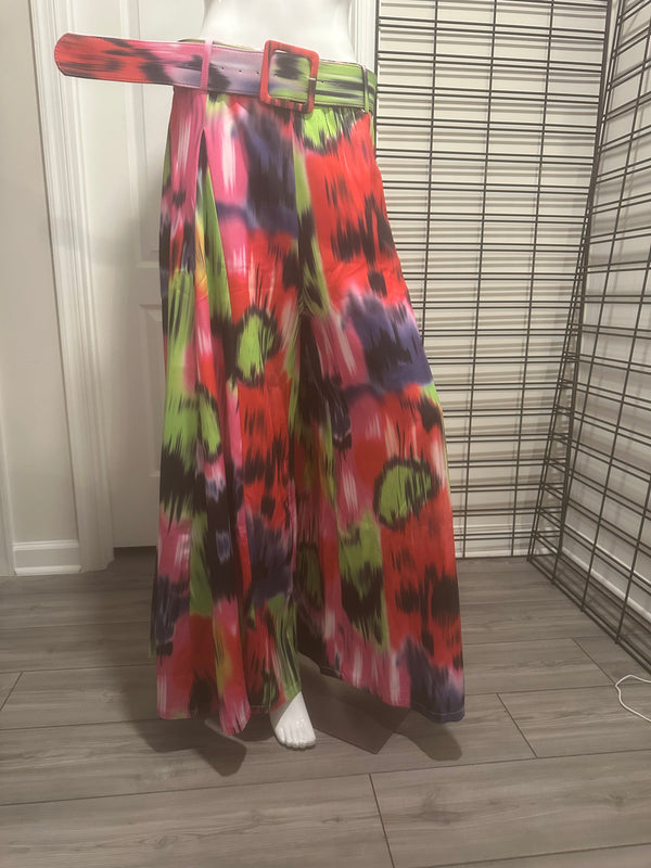 Multi Colored Belted Pants