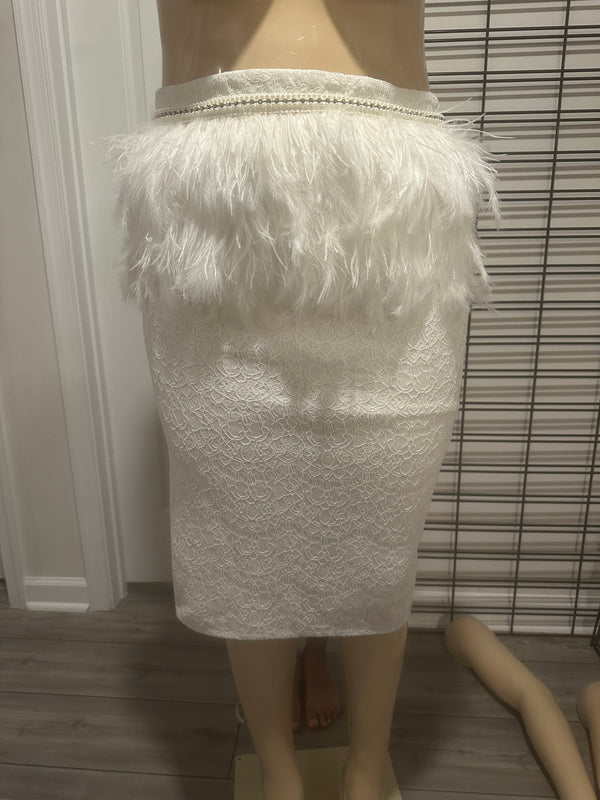 Feather Lined Pencil Skirt