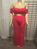 Pink Two Piece Off the Shoulder Set