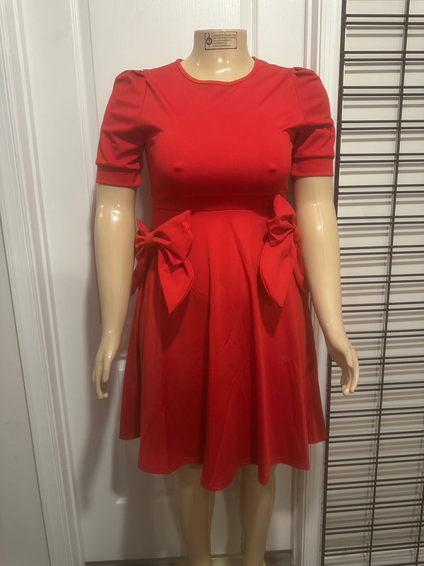 Red Double Bow Dress