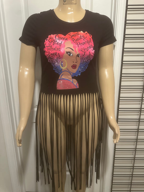 Bling Queen FRO Fringe T-Shirt
