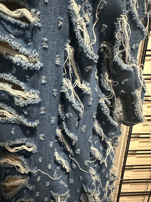 Denim Cutout Jumper