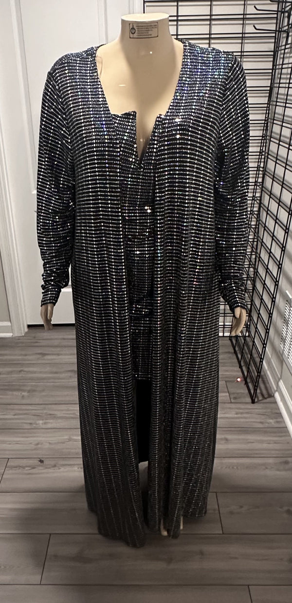 Bling Two Piece Dress with Duster