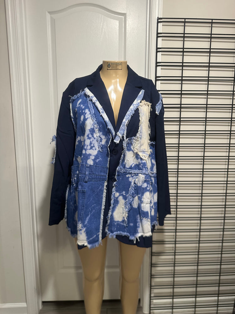 Blue Denim Patch Blazer
