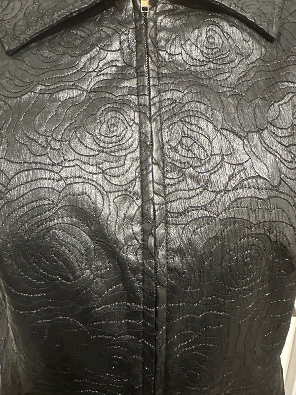 Black Flower Inlay Top