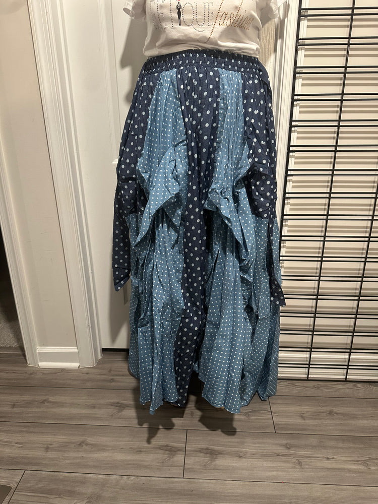 Denim Polka Doted Skirt