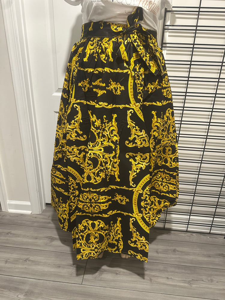 Gold and Black Paisley Skirt