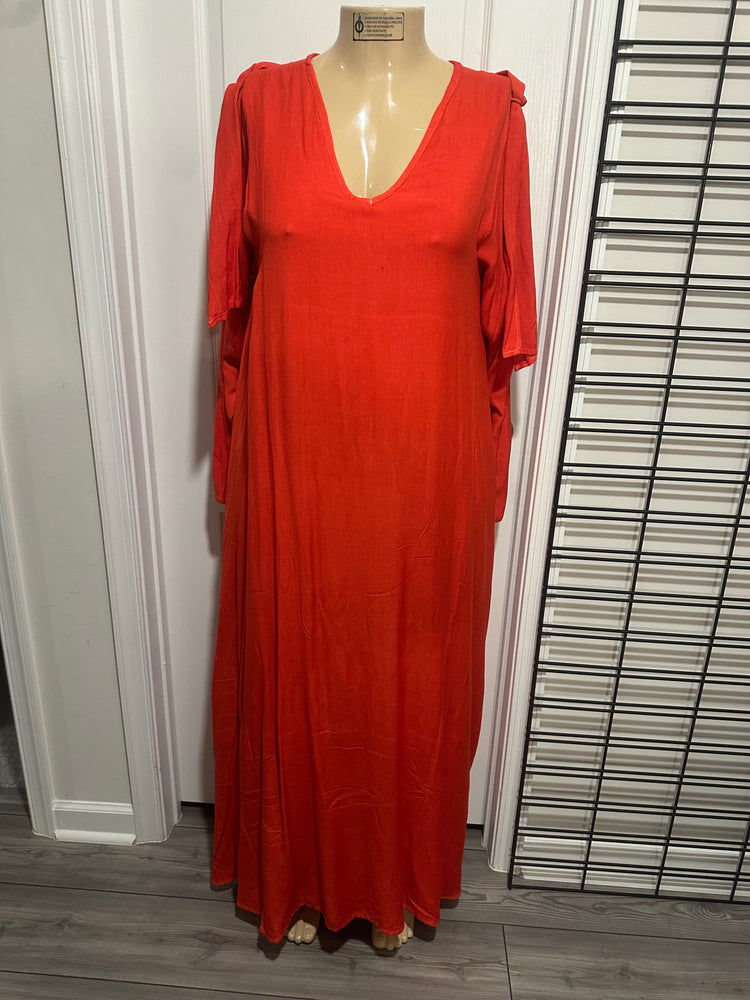 Blood Orange Linen Dress