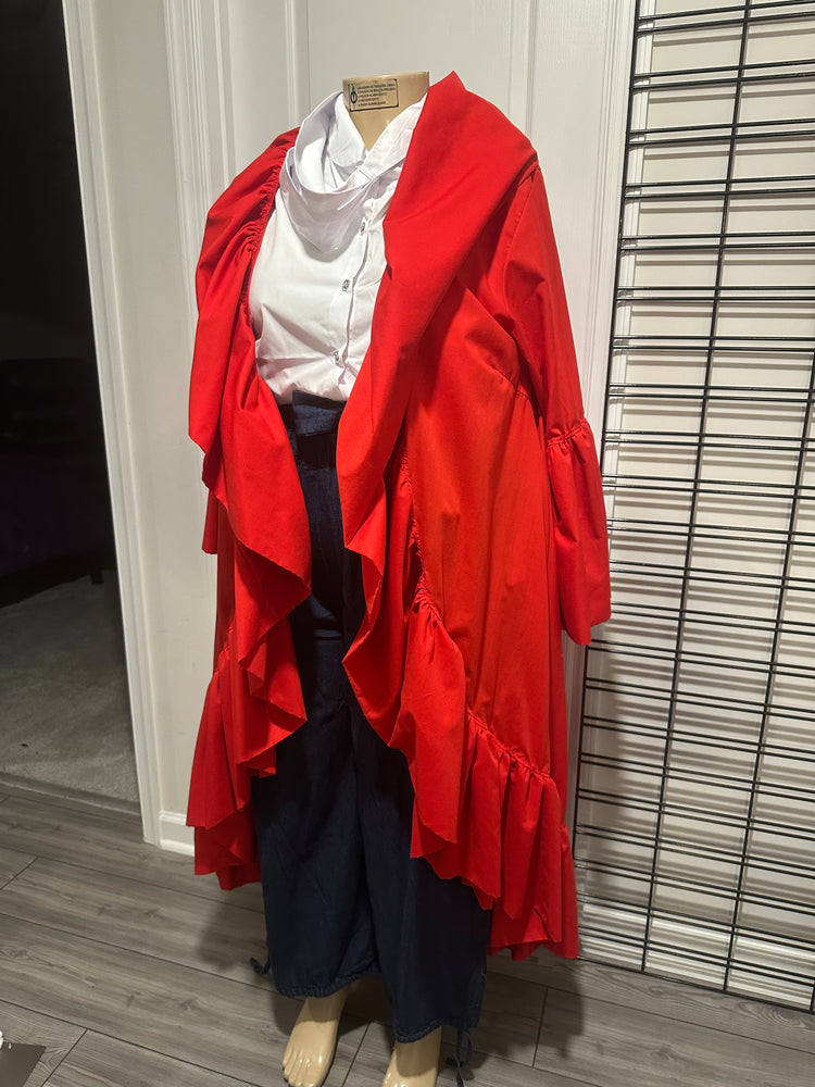 Red Ruffled Duster