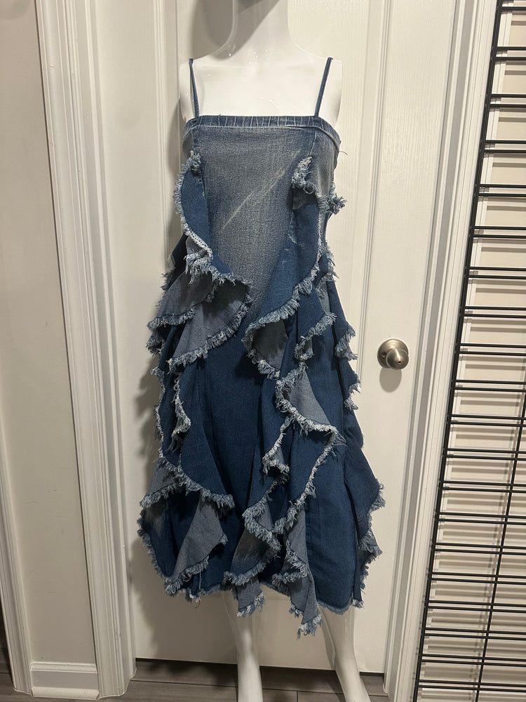 Ruffled Denim Dress