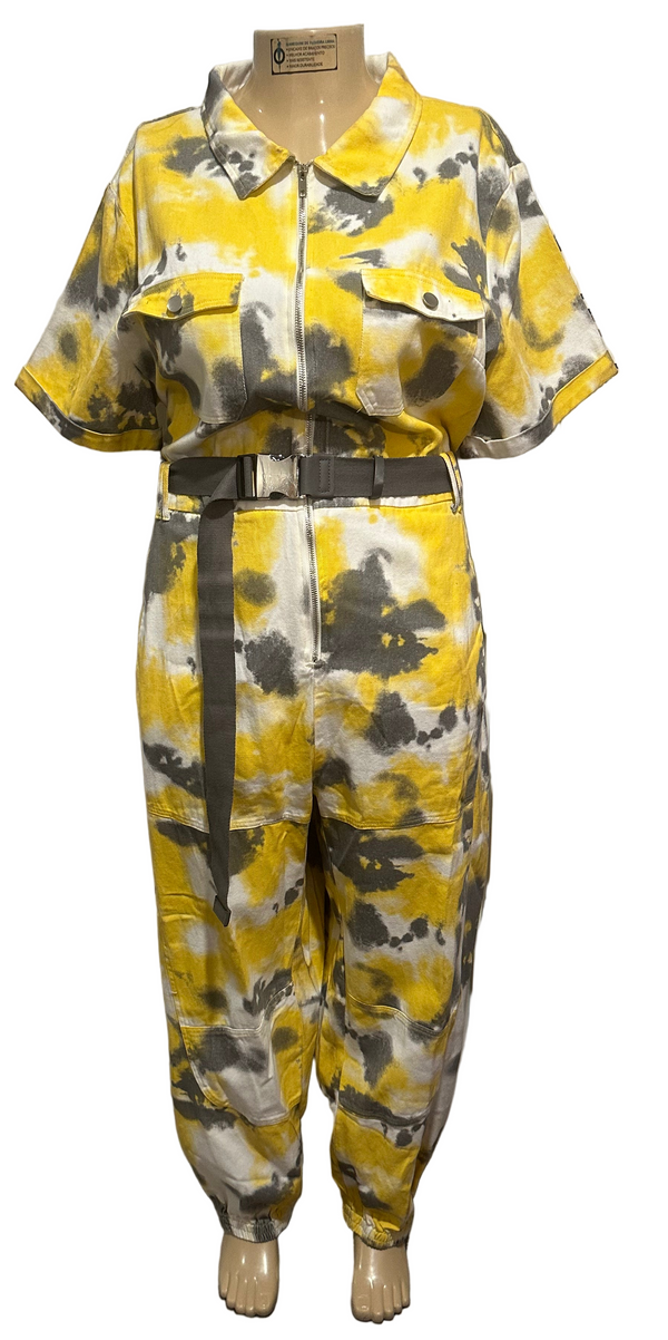 Yellow & Gray Jumpsuit