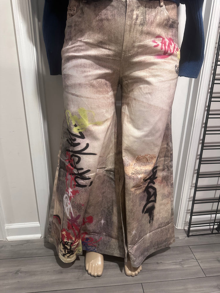 Graffiti Bell Bottom Jeans