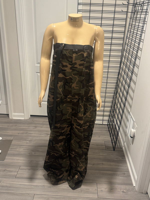 Belted Tube Top Jumpsuit