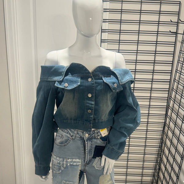 Off Shoulder Denim Jacket