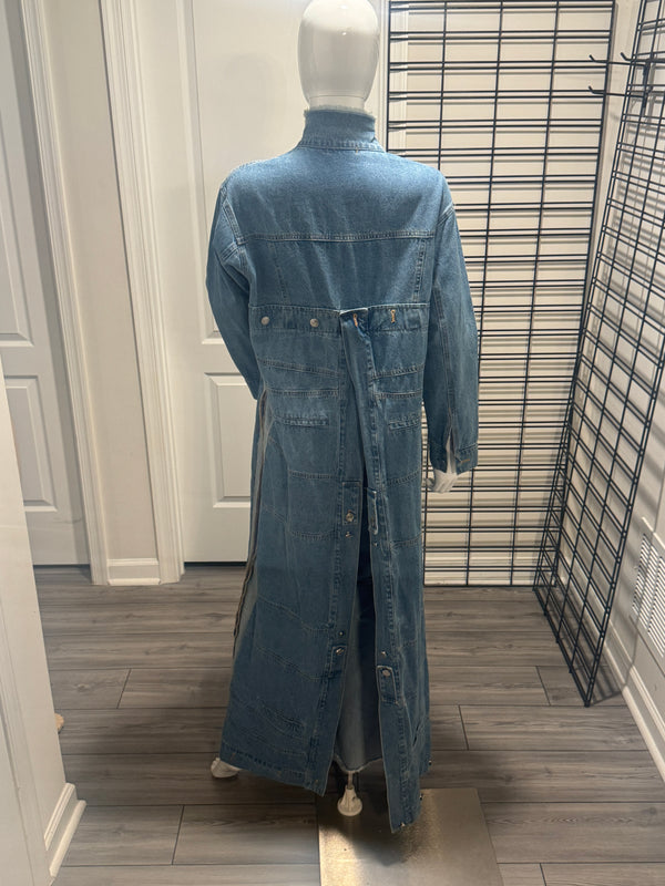 Back Open Denim Duster