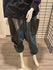 Denim Harem Pants with a leather side pocket