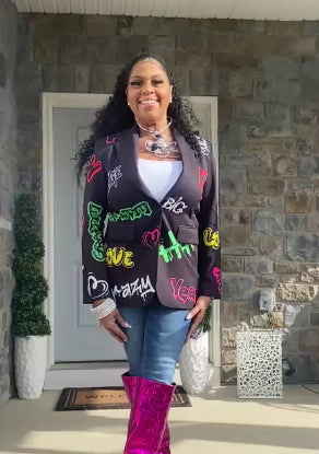 Black Graphic Jacket