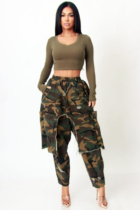 Distressed Skirt Jeans