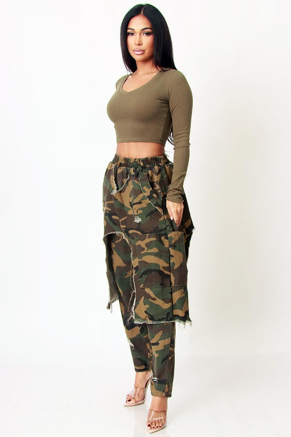 Distressed Skirt Jeans