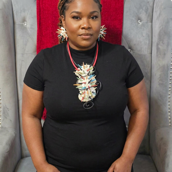 Jeff Lieb Vibrant Tribal Sunburst Statement Necklace & Clip-On Earring Set