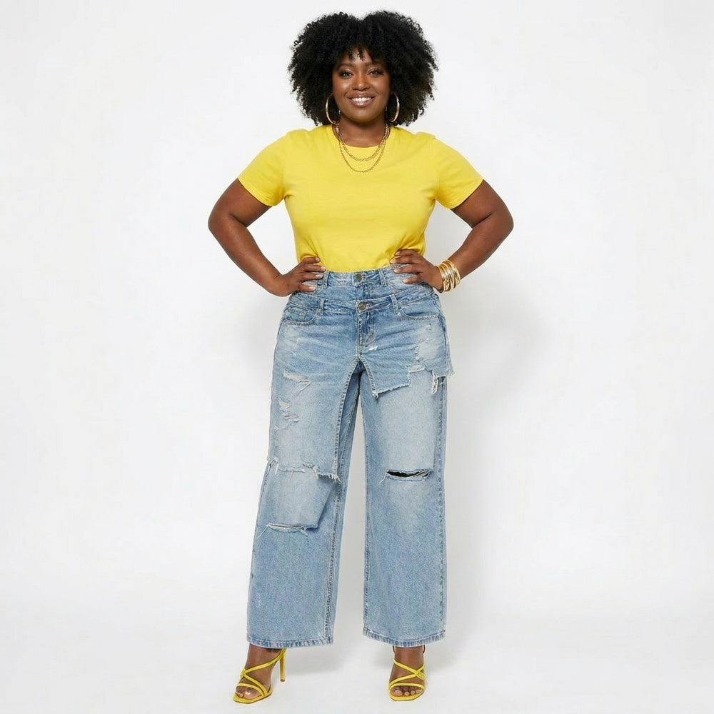 Light Double Button Jeans