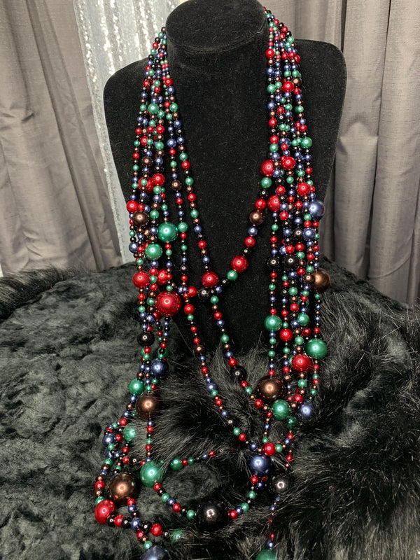 Retro Pearl necklace and earrings set