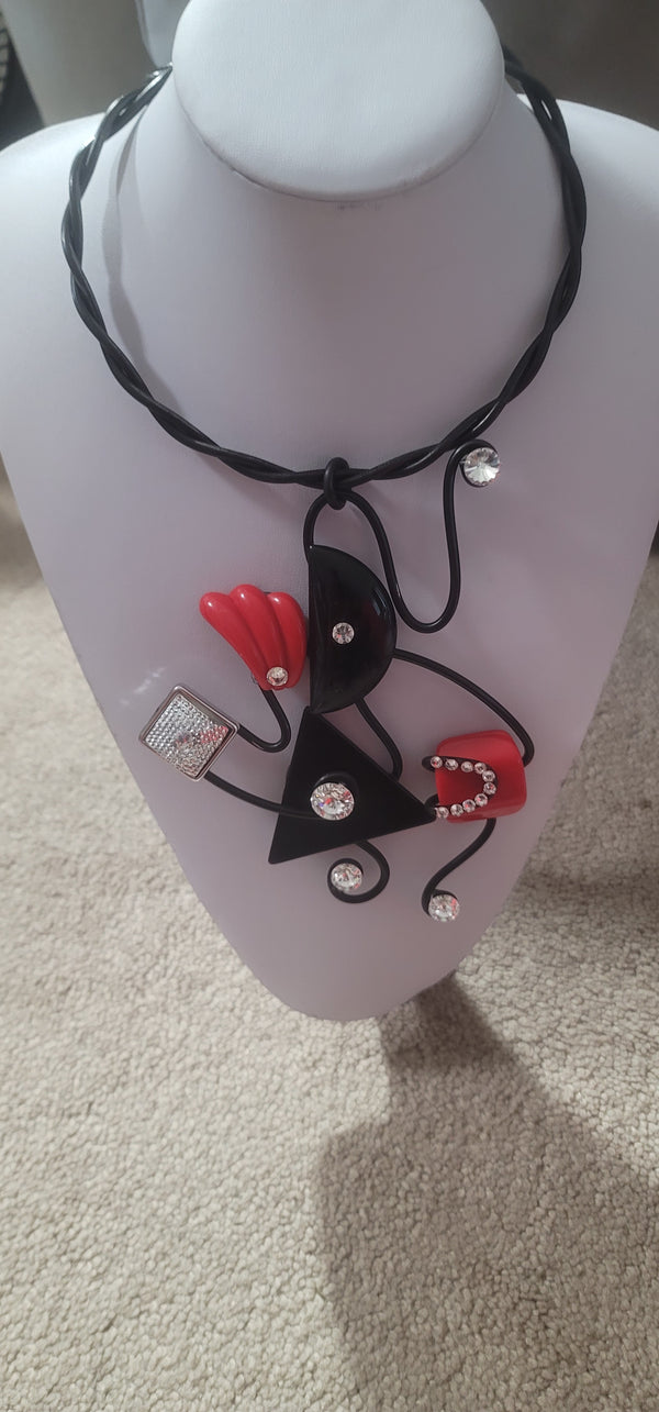 Jeff Lieb Red and Black Necklace
