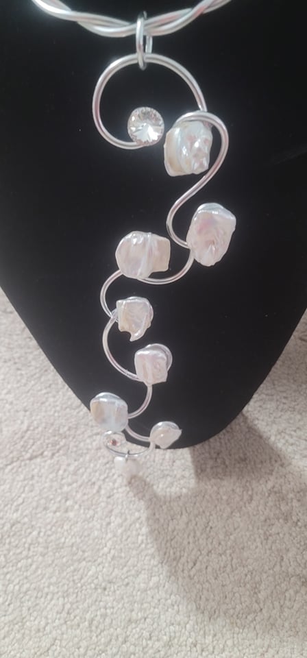 Jeff Lieb Mother of Pearl Necklace and Earring Set