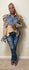 Denim Distressed Flare Jeans 2