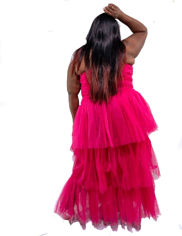 Strapless Tulle Maxi Dress
